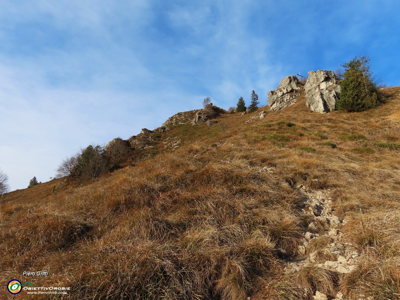 20 Da bosco si passa a ripido pratone d'erba secca.JPG